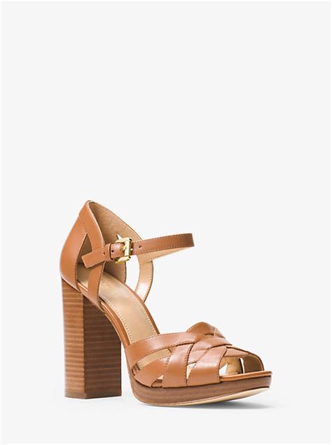 michael kors annaliese|Annaliese Leather Platform Sandal .